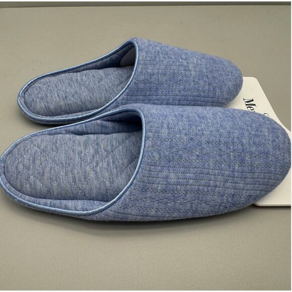 Charter Club Slippers Womens Small 5-6 Blue Memory Foam Floral Comfy Lounge - Picture 4 of 7